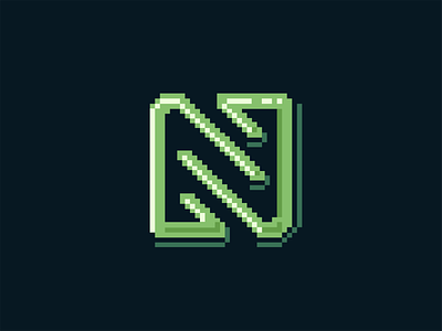 N pixel branding computer design font graphic design green icon icon set illustration letter logo pixel retro symbol typo typografy vector vibe
