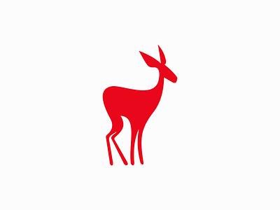 Doe Logo animal branding buck deer design doe icon identity illustration logo mark minimalist nature red symbol vector white tail wildlife zoo