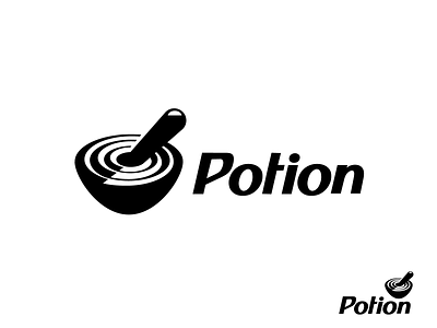 Potion black bowl branding drink icon logo magic potion recepies swirl