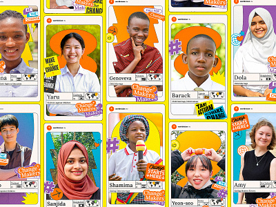 Changemakers Champions 🏆 baseball cards campaigns chrisitan colors international justice nonprofit photography social justice social media stickers stories world vision young adult youth