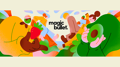 Custom Packaging Designed for Magic Bullet branding character color colors design illustration texture