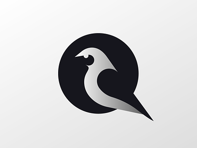 Swallow animal bird cirlce gradient icon logo nature shape simple swallow symbol