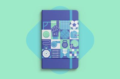 MEMO - Notebook (Game) blue character design game geometric icon illustration line logo packaging pattern sport spot illustration vector