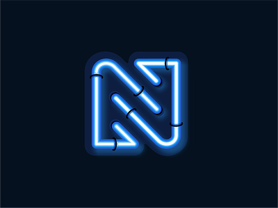 N neon badge branding company logo design font graphic design icon icon set illustration letters light logo n neon retro sign sign sticker typo typografy vector