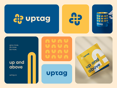Uptag Brand Visual Identity abstract ai bold branding corporate finance fintech fun growth innovation logo marketing minimal monogram pattern saas startup tag technology u