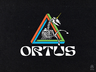 Ortus 80s abstract apparel branding graphic design illustration ortus retro rgb skull sticker streetwear t shirt trip unicorn vhs vintage
