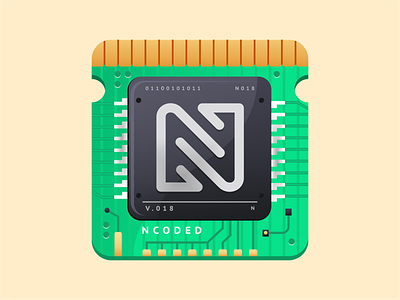 Ncoded Chip app icon branding chip computer cpu crypto data design developer tools gith graphic design icon icon set illustration ios logo metal motion vector