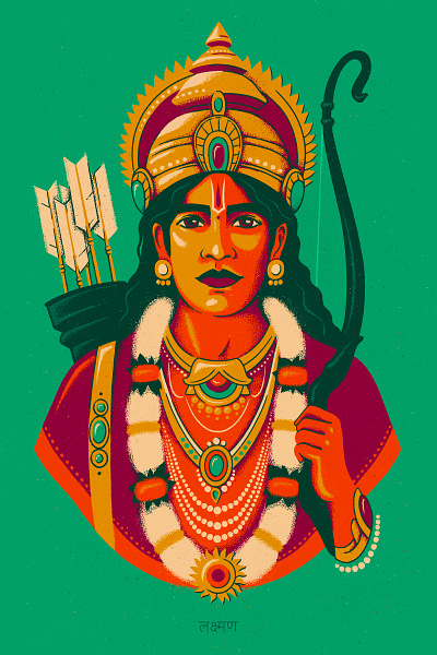 RAMAYANA | LAKSHMANA arrow avatar bhagavat gita bow character epic god goddess hindu hippie illustration india jewelry lakshmana mahabharata mystic portrait rama ramayana vishnu