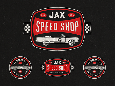 Speed Shop branding car classic design identity illustration logo type typography
