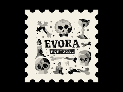 Evora Portugal: Townsquare bones character design evora geometric icon illustration line logo portugal skull spot illustration stamp texture ui vector