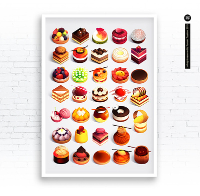 SWEETIES 🍰 🧁 🥧 🍩 colors cool design fun illustration pastries pastry poster sweet sweeties yum yummy