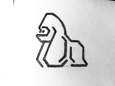 Gorilla sketch animal ape board concept drawing gorilla idea line lineout logo monkey primate simple technology techy