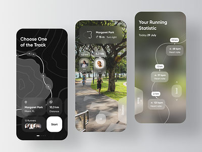 Fitness App - Running Tracker animation app b2b cardio crm design fitness gps health healthcare ios mobile product design saas software sport tracker tracking ui ux