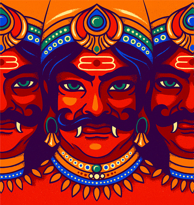 ASURA: Tale of the Vanquished asura book cover character demon digital art epic ethnic ethno graphic design hindu illustration india moustache mystic mythology portrait procreate ramayana ravana