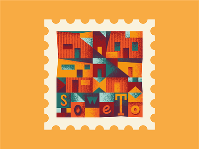 Townsquare: Soweto africa buildings character colourful design geometric icon illustration line soweto spot illustration stamp stamp design texture ui vector