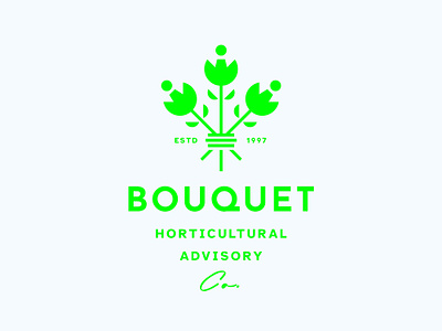 Bouquet Logo advisory bouquet brand branding company figure flower green horticultural human identity logo luxury nature plant signature