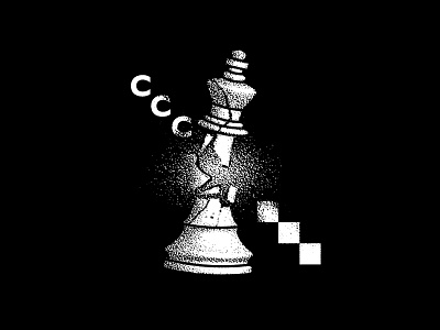 CoLens Chess Club black and white chess game graphic design halftone kill king logo logo design space invaders t shirt