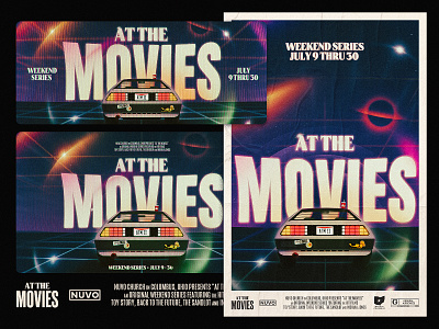 At the Movies, atm 80s back to the future branding christian church church design illustration indiana jones movies pop culture poster religion sandlot texture toy story vector