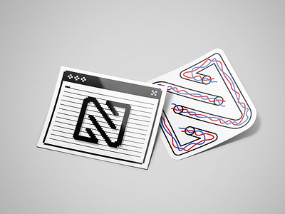 N stickers set.2 agency branding computer design font graphic design icon icon set illustration letter logo n retro screen typo vector wire