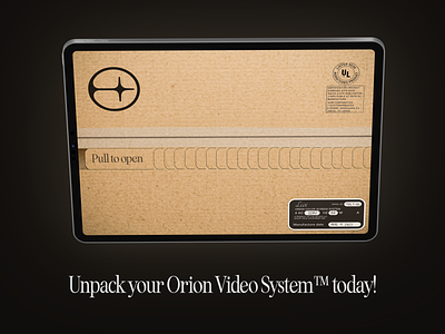 App Unboxing - Orion box cardboard electronics icon ios ipad ipados orion retro skeuomorphic star ui unboxing