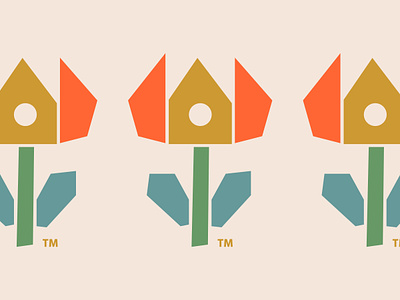 Flowerhouse brand branding collage colorful flower gold home house identity logo nature plant puzzle rose vibrant wood
