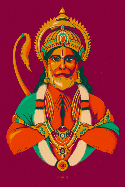 RAMAYANA | HANUMAN avatar bhagavat gita character god hanuman hindu hippie illustration india jewelry mahabharata monkey monkey god mystic portrait rama ramayana vishnu
