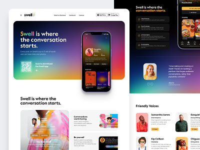 Swell - Marketing Pages agency app design gradient home landing marketing mobile ui ux