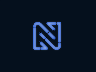 N neon animated agency badge branding company design font icon icon set illustration letter light logo n neon light retro sign sticker symbol typo vector