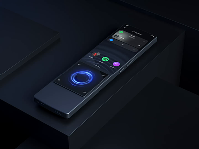 AVA Remote control 3d Glass 3d ai animation ava c4d control controlling demo device glass hardware interaction mockup motion rc remote showcase speaker ui ux